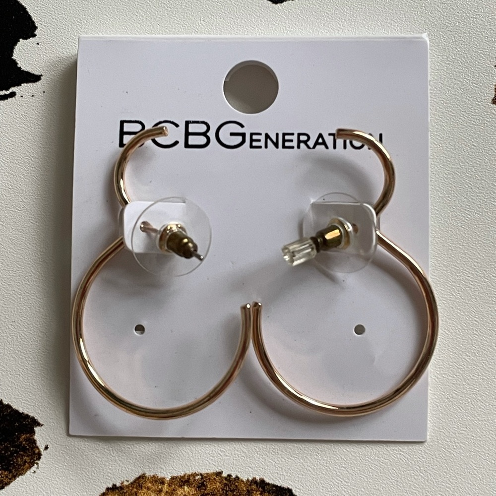 BCBGeneration Gold Hoop Earrings - Picture 6 of 6